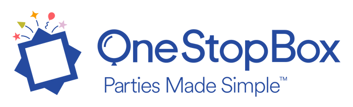 One Stop Box logo with a blue box and colorful elements on a white background