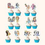 Bluey character cupcake toppers for Australian kids' parties