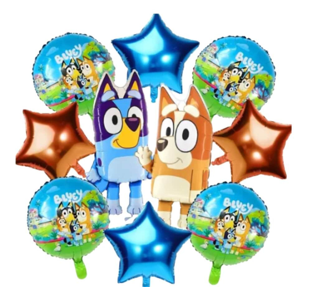 Bluey party supplies foil balloon group