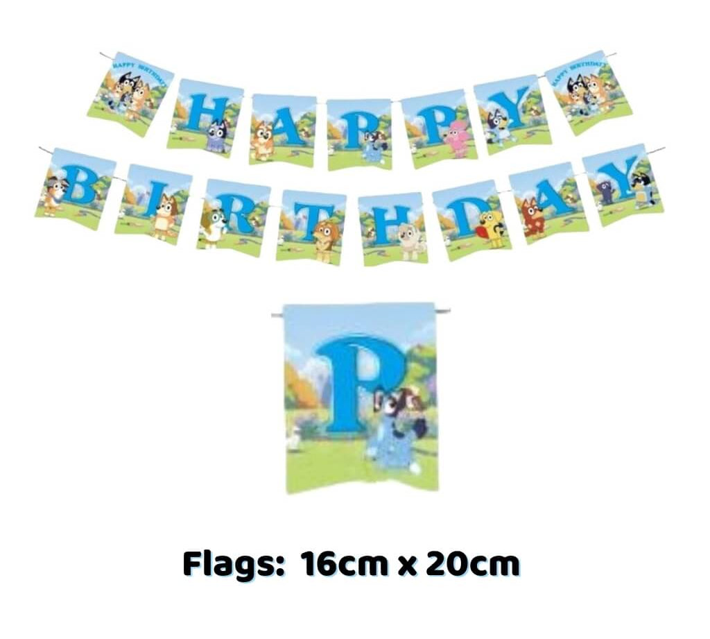Bluey party supplies happy birthday banner