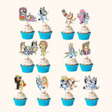 Bluey character cupcake toppers for Australian kids' parties