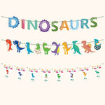  Dinosaur party bunting banner with dinosaur garland ,and dinosaur pennant flags, and dinosaur banner
