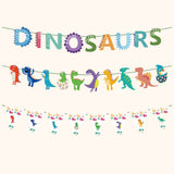  Dinosaur party bunting banner with dinosaur garland ,and dinosaur pennant flags, and dinosaur banner