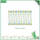 Dinosaur party tablecloth or cover with dinosaur and leaf pattern, plastic