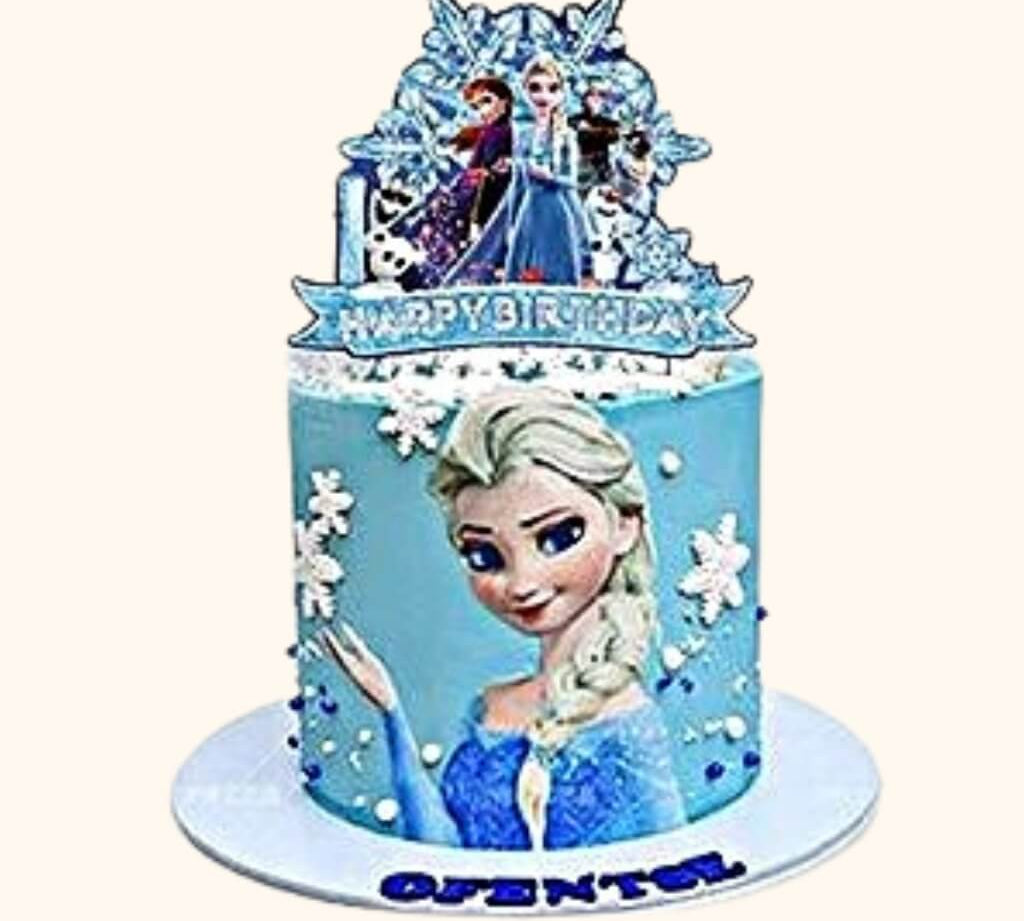Frozen-themed cake topper for kids' birthday cakes