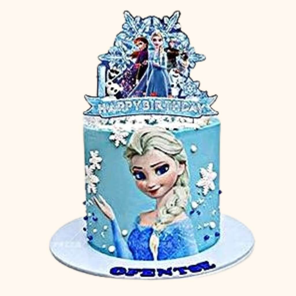 Frozen-themed cake topper for kids' birthday cakes