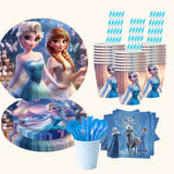 Complete 20-piece Frozen-themed party tableware set
