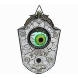 Animatronic Halloween doorbell decoration prop with sound and motion, grey colourway