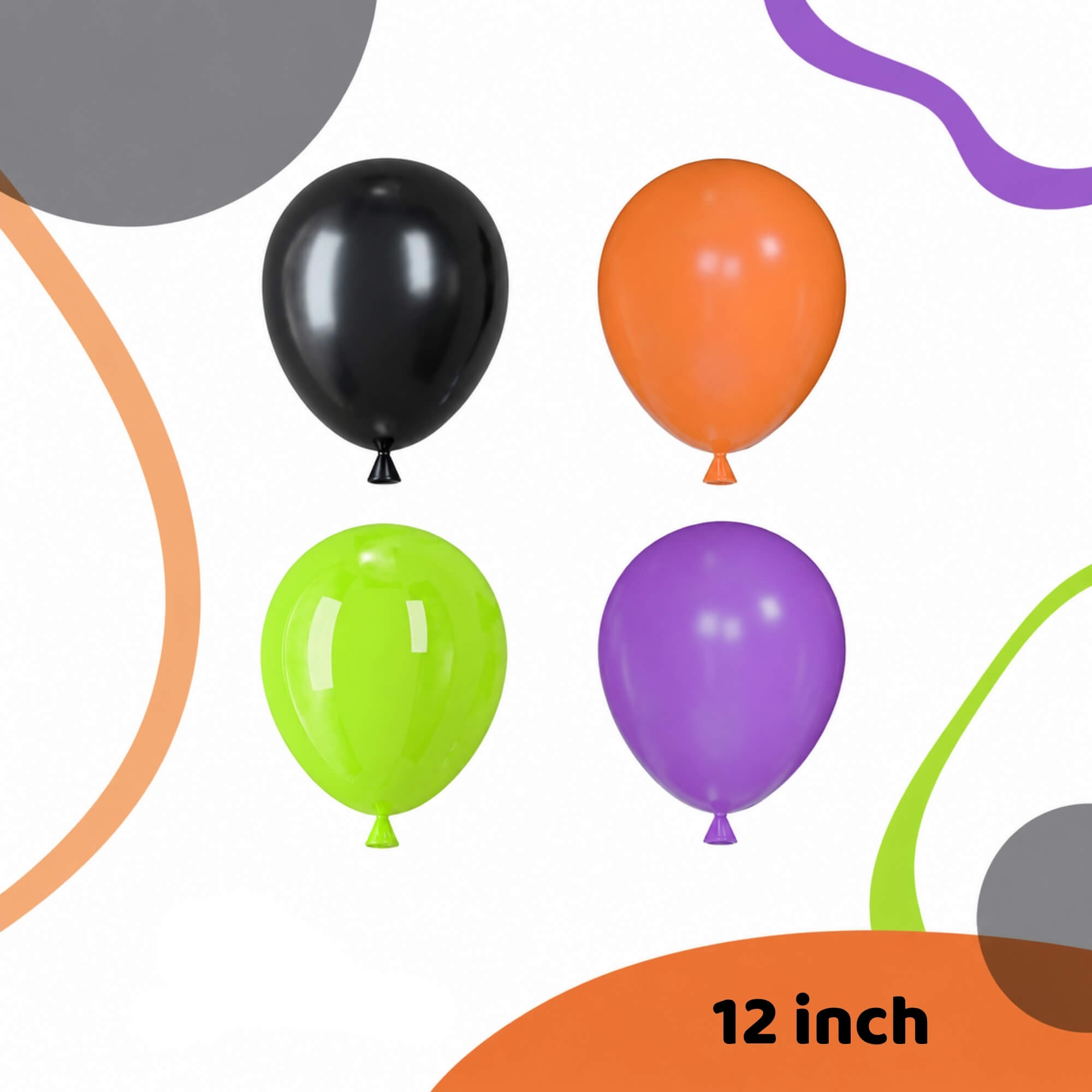 Multicoloured Halloween party balloons, alternate photo