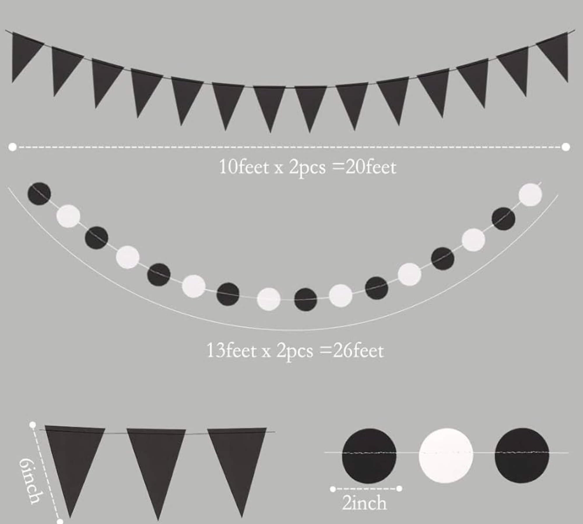 Black and white Halloween hanging banner decoration