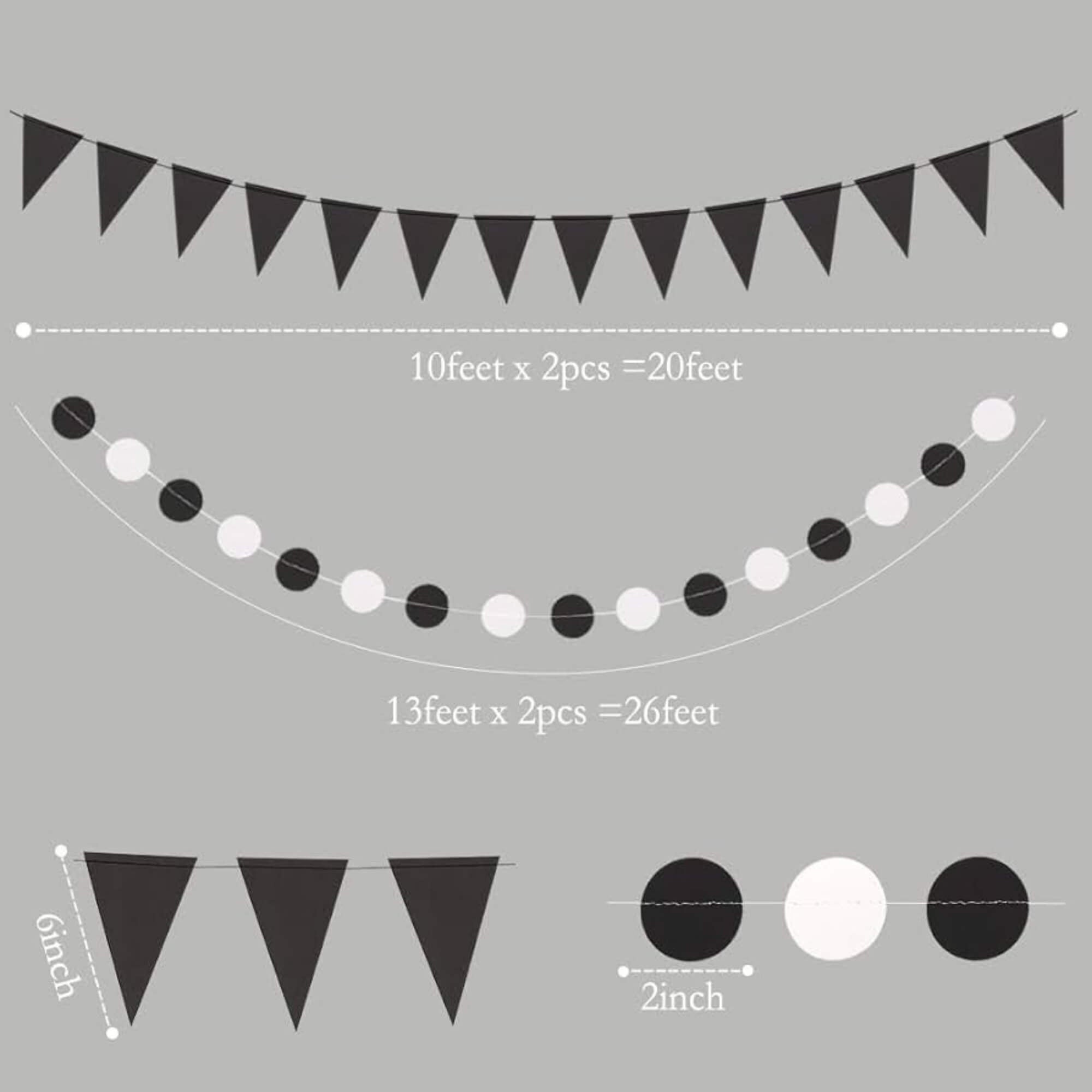 Black and white Halloween hanging banner decoration