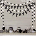 Black and white Halloween decoration, styled scene