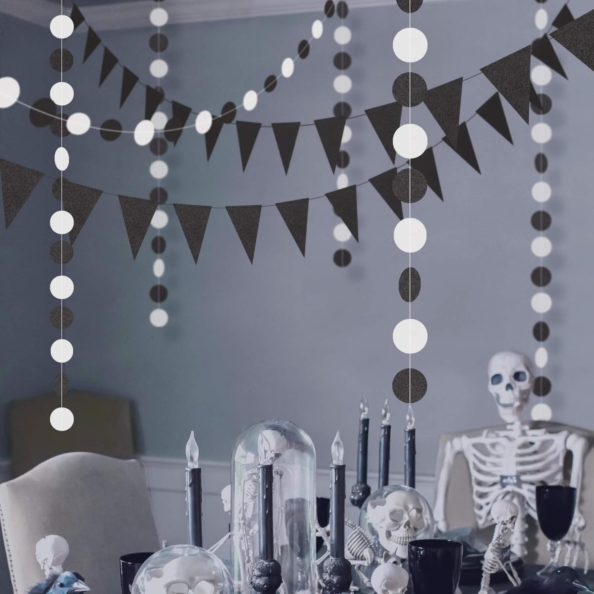 Black and white skeleton Halloween decoration