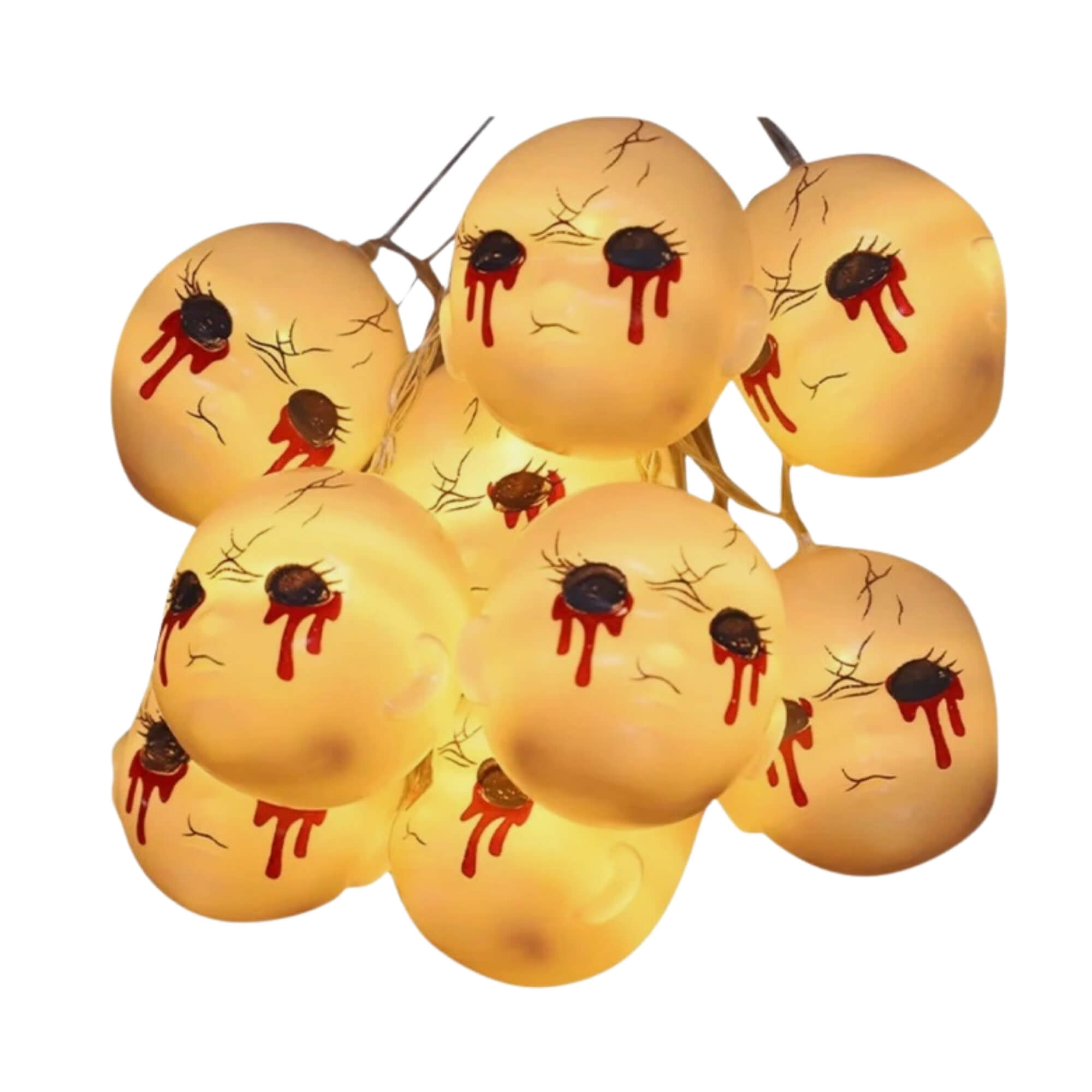 Bleeding eyeball string lights Halloween decoration, bunch display