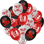 Blood-splatter print Halloween party balloons, full set