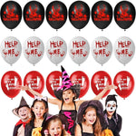 Blood-splatter print Halloween party balloons, witch design