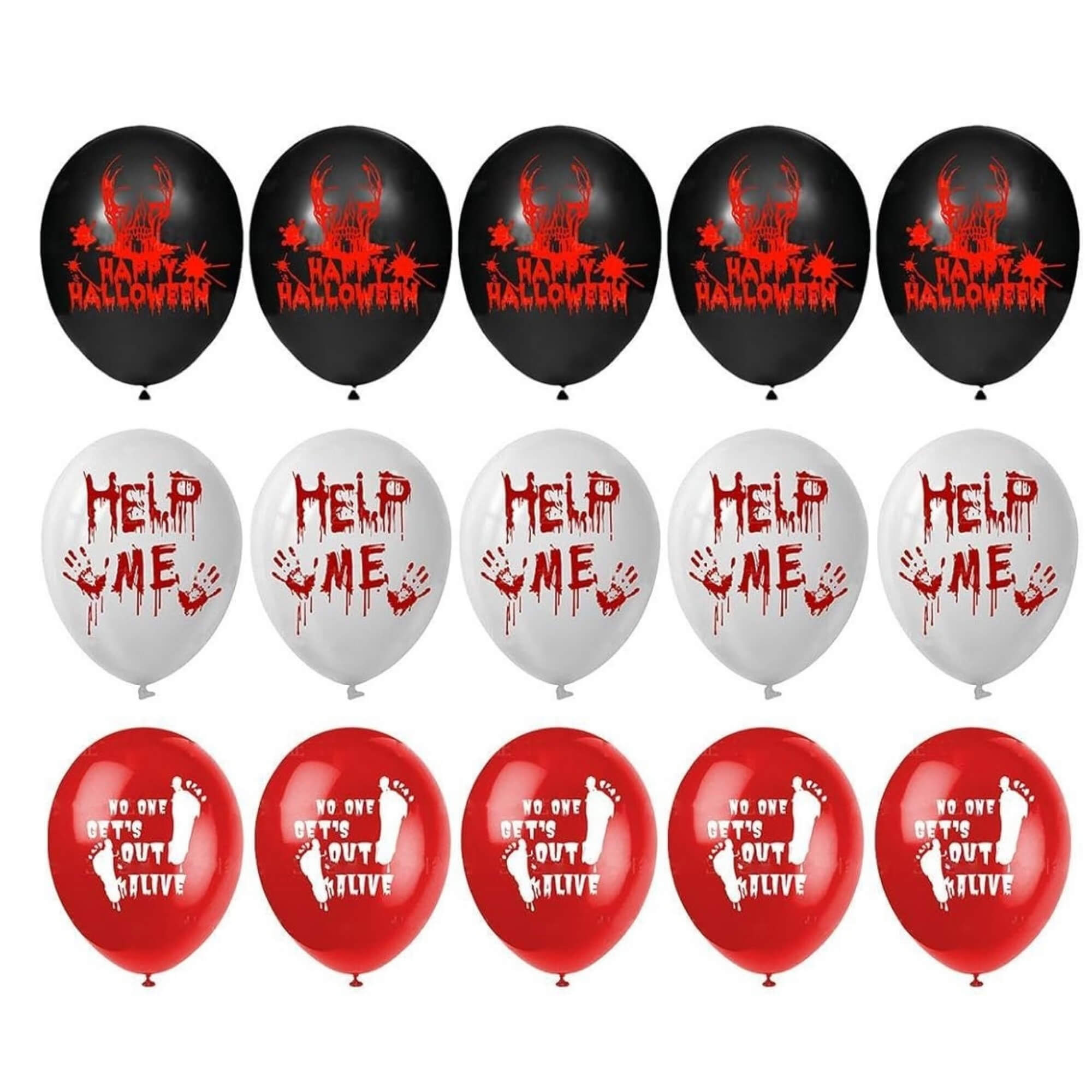 Blood-splatter print Halloween party balloons, alternate photo