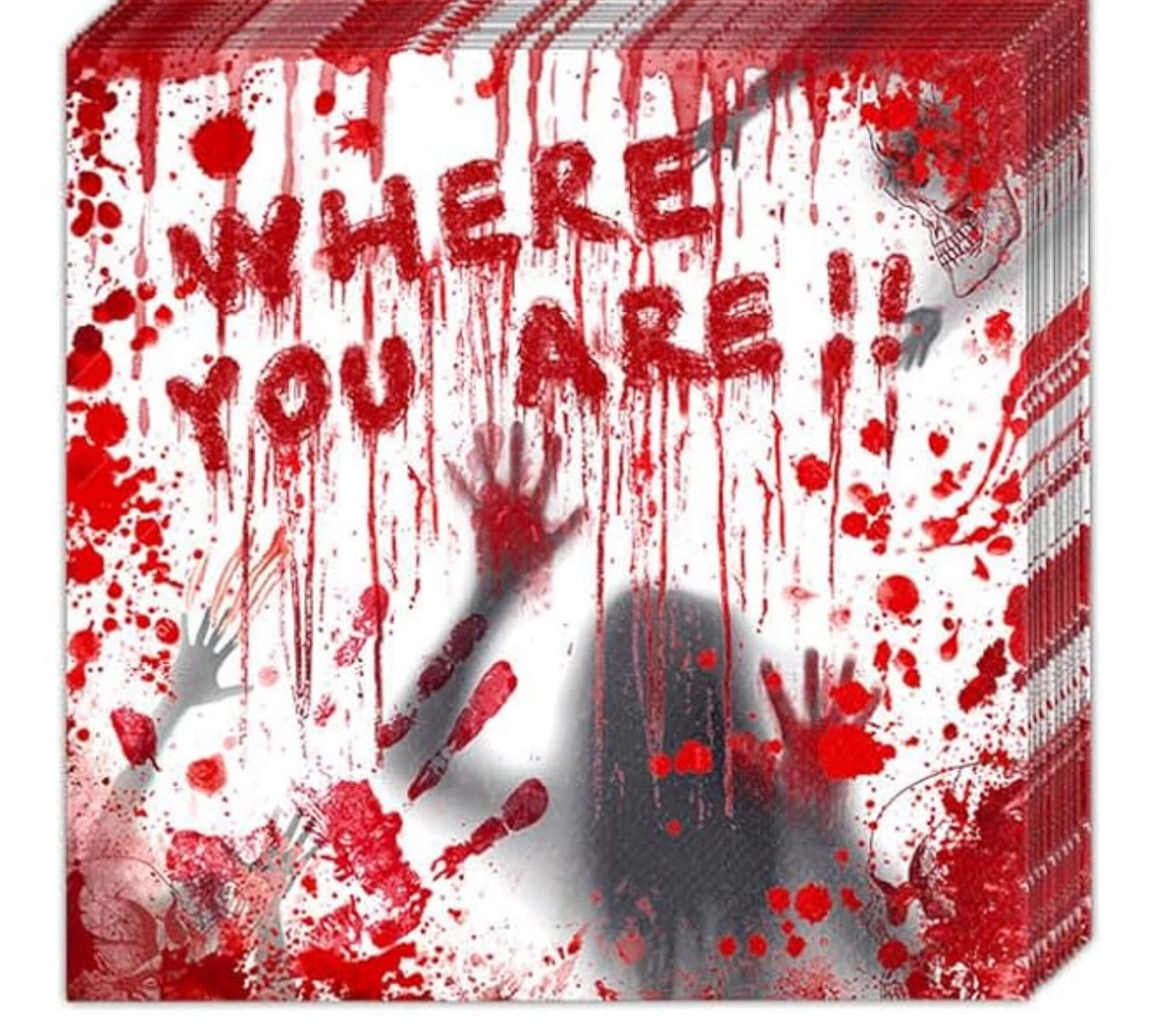 Blood-splatter print Halloween party napkins