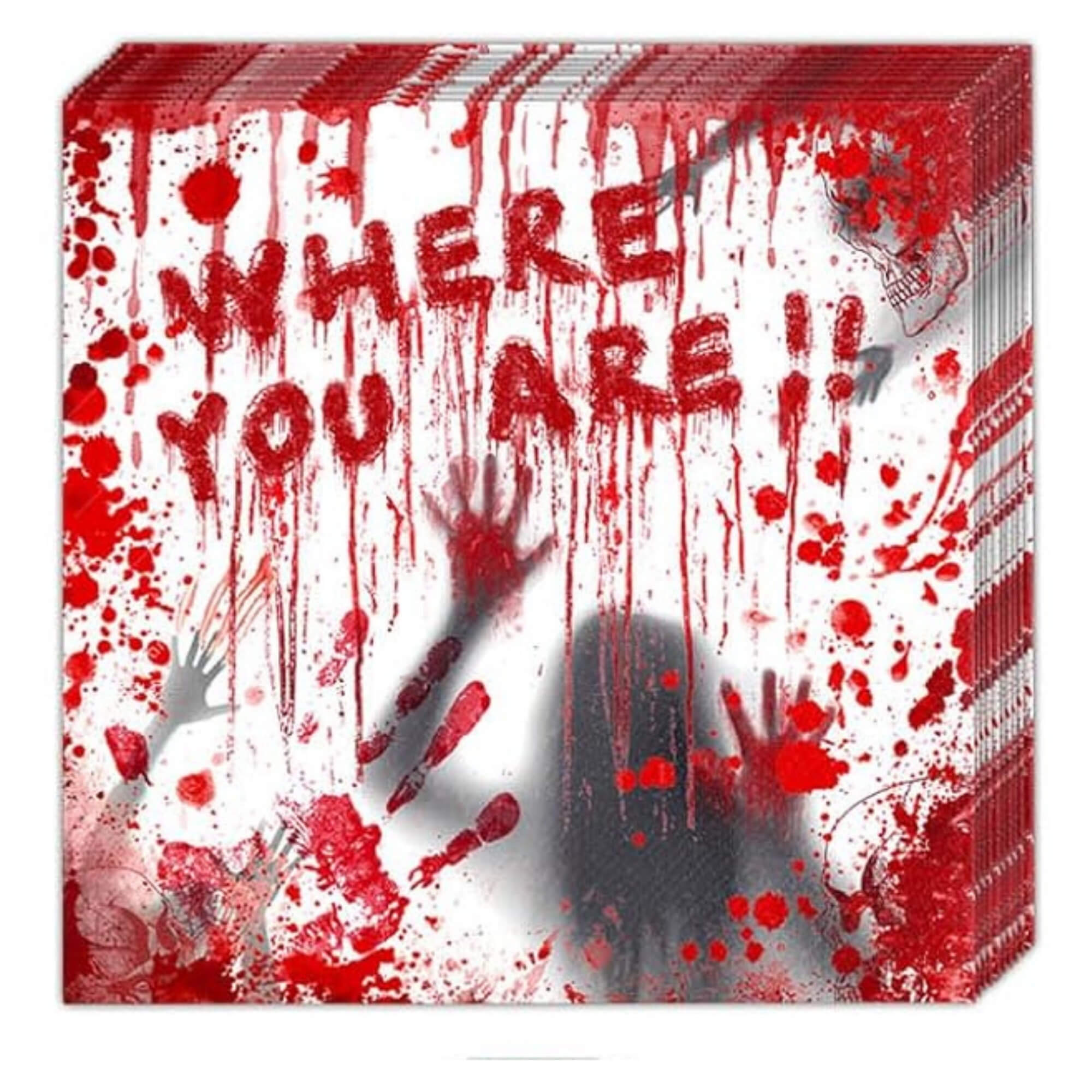 Blood-splatter print Halloween party napkins