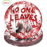 Blood-splatter print Halloween party plates
