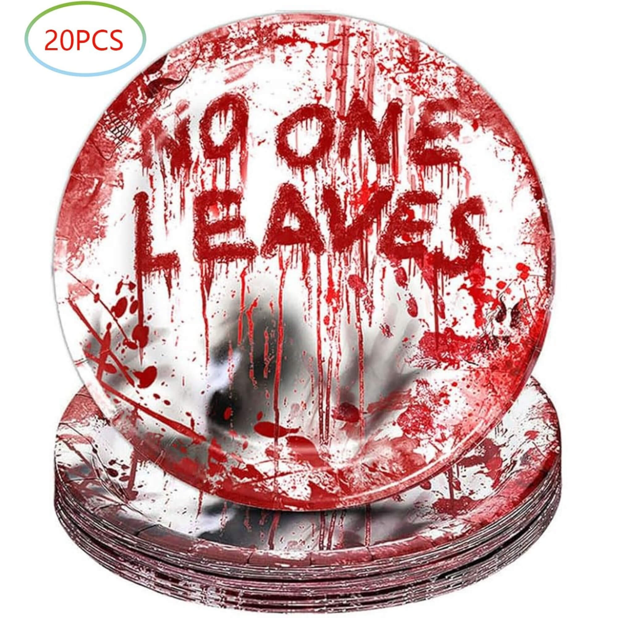 Blood-splatter print Halloween party plates