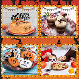 Blood-splatter print Halloween party plates, styled scene