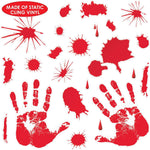 Bloody handprint Halloween window stickers, material close-up