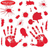Bloody handprint Halloween window stickers, material close-up