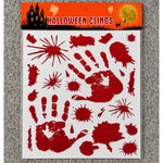 Bloody handprint Halloween window stickers