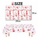 Blood-splatter print Halloween party tablecloth, size guide