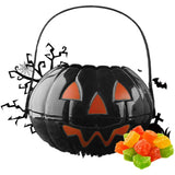 Halloween trick-or-treat candy bucket, filled with sweets