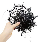 Spider web Halloween hanging banner decoration, hand detail
