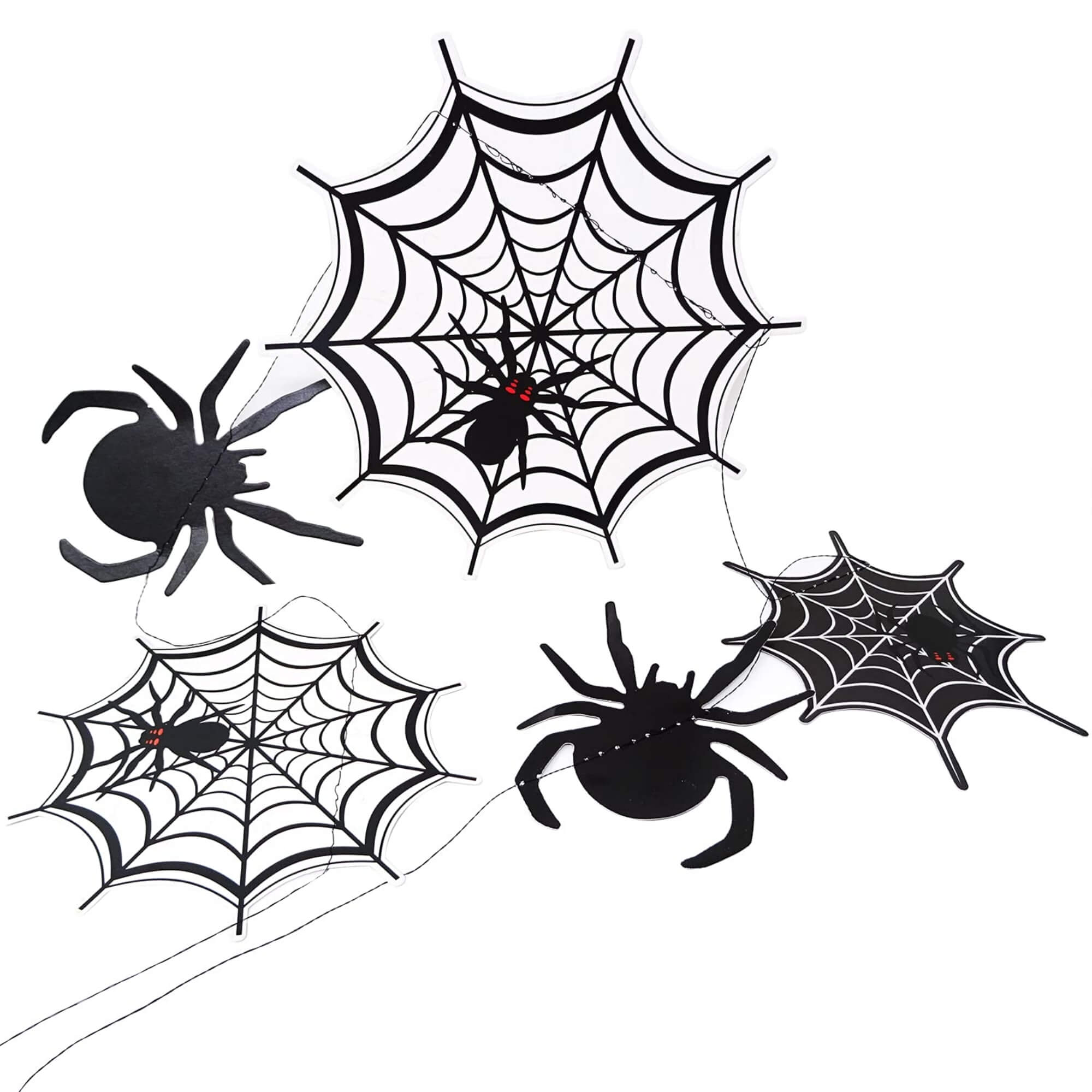 Spider web Halloween hanging banner decoration, stacked display