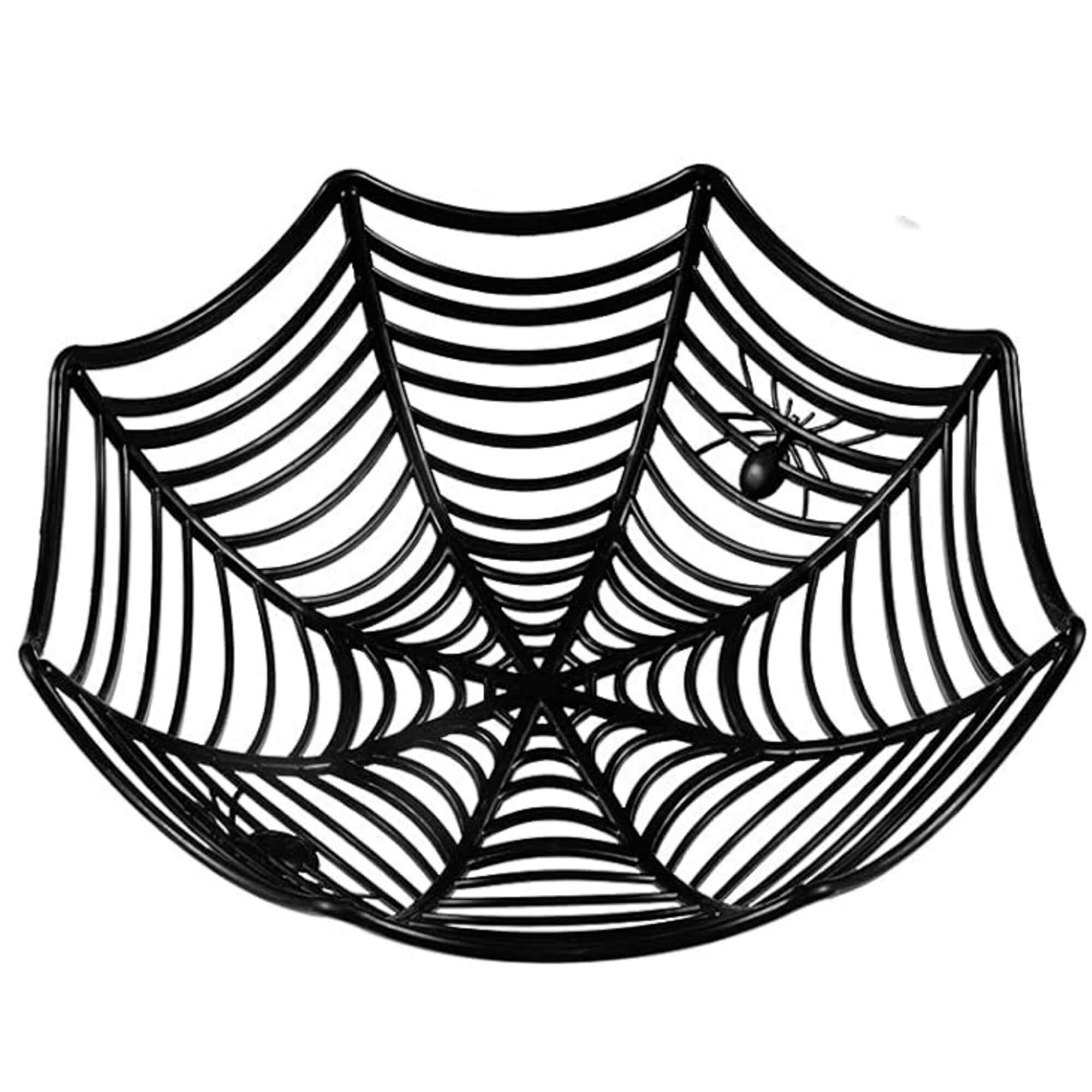 Spider web design Halloween candy bowls, pack of 4, black colourway