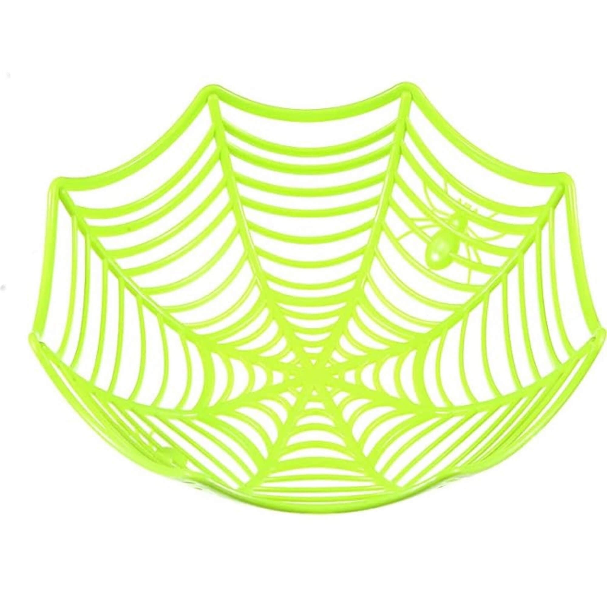 Spider web design Halloween candy bowls, pack of 4, green colourway