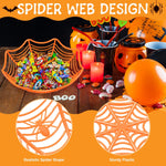 Spider web design Halloween candy bowls, pack of 4, orange colourway, design detail