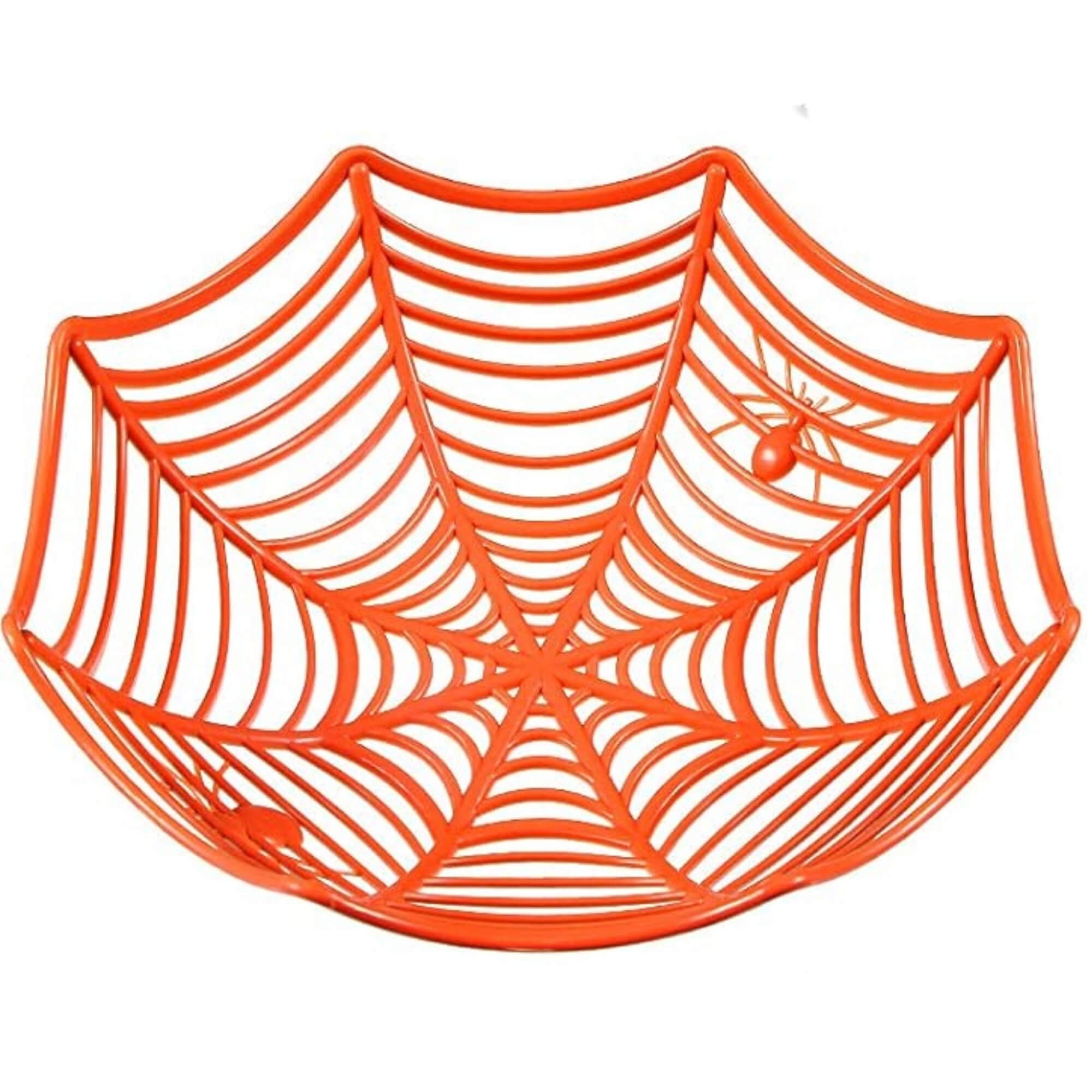 Spider web design Halloween candy bowls, pack of 4, orange colourway