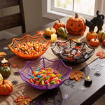Spider web design Halloween candy bowls, pack of 4, table setting