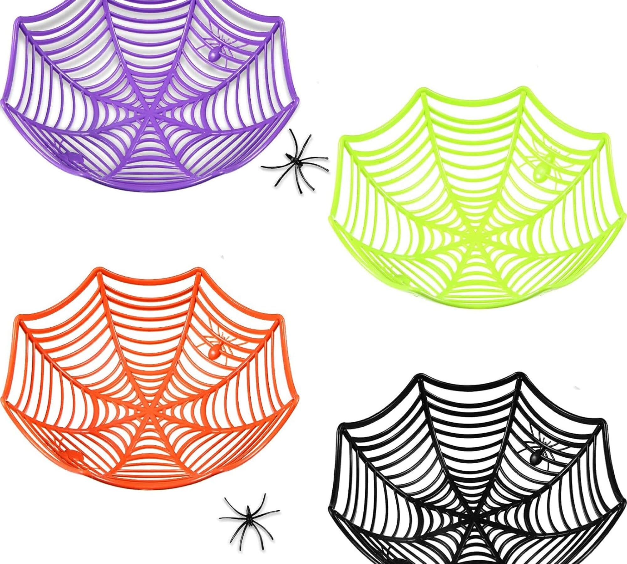 Spider web design Halloween candy bowls, pack of 4
