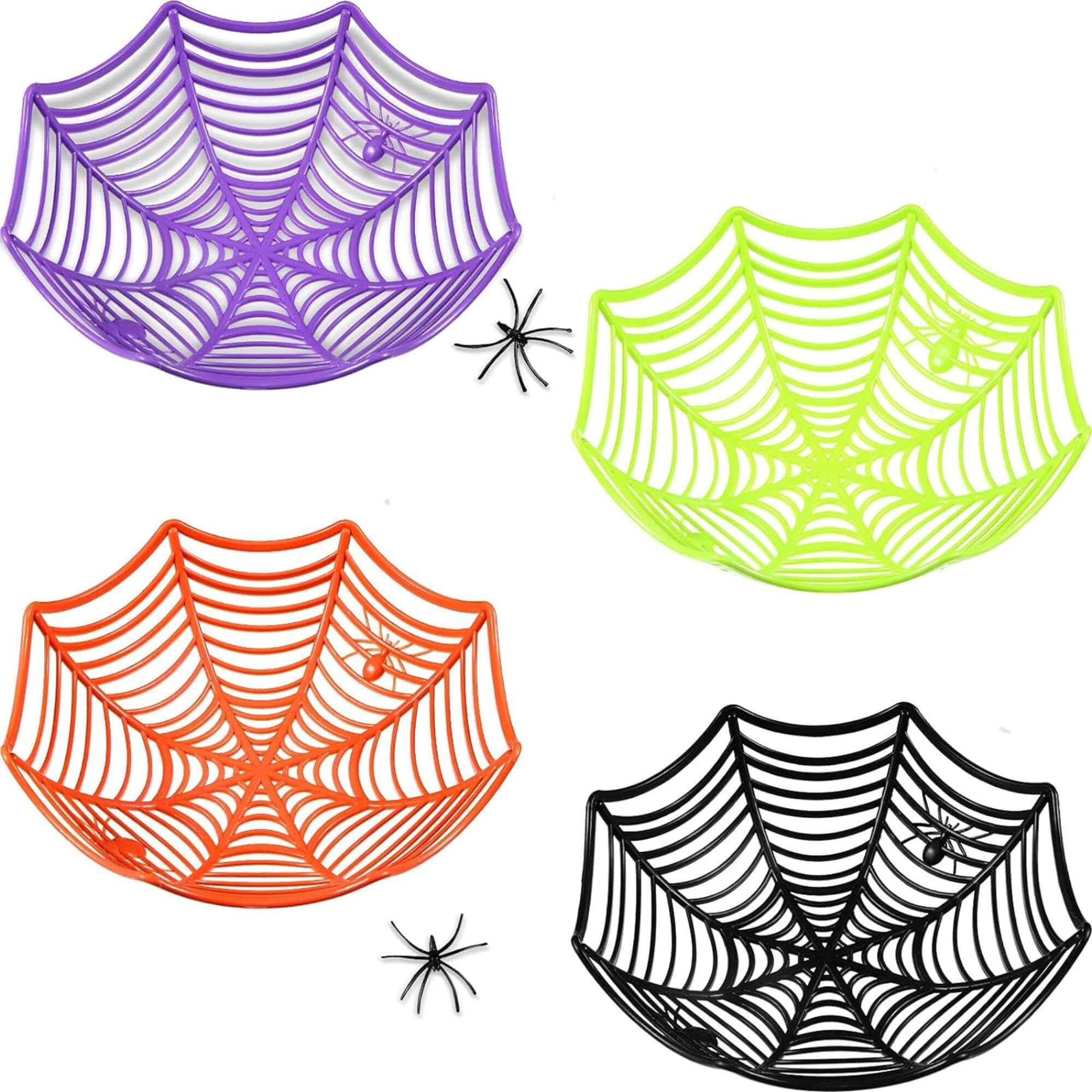 Spider web design Halloween candy bowls, pack of 4