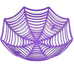 Purple spider web design Halloween candy bowl