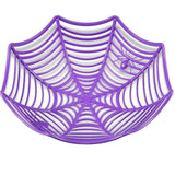 Purple spider web design Halloween candy bowl