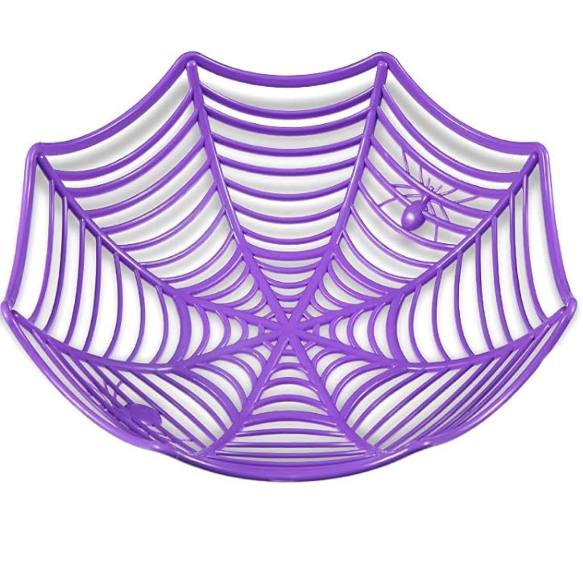 Purple spider web design Halloween candy bowl
