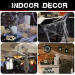White stretchable Halloween spider web cobweb decoration, room decor