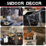 White stretchable Halloween spider web cobweb decoration, room decor