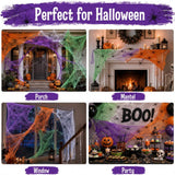 White stretchable Halloween spider web cobweb decoration, styling ideas, with cobweb prop