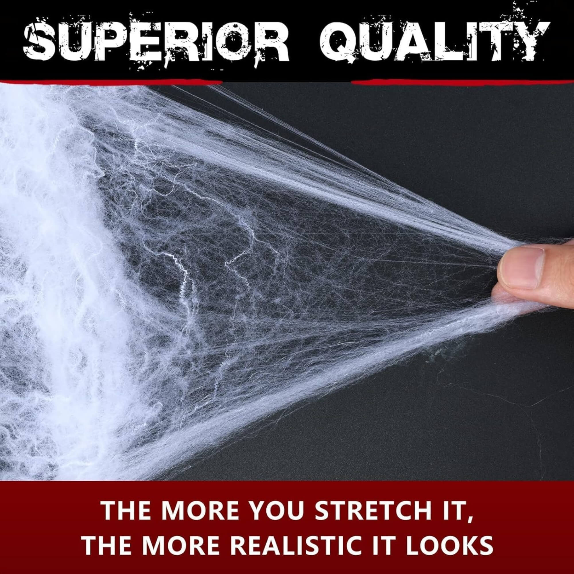 White stretchable Halloween spider web cobweb decoration