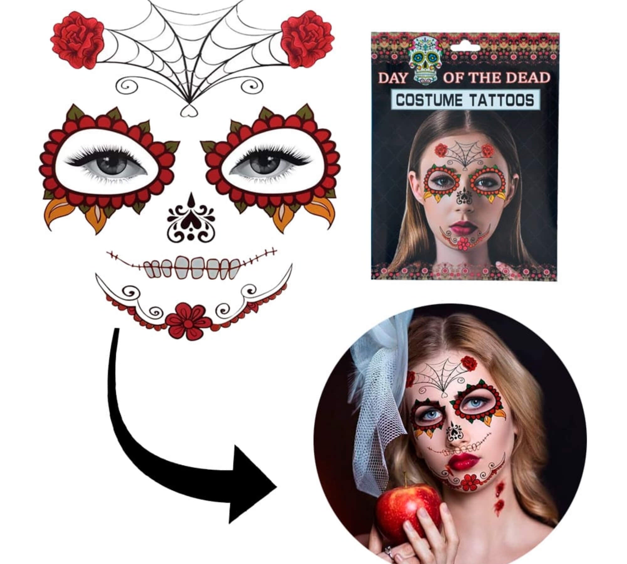 Day of the Dead Halloween costume face makeup