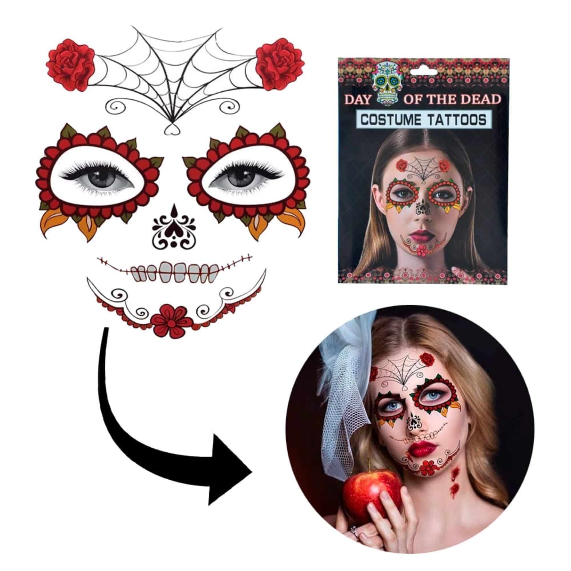 Day of the Dead Halloween costume face makeup