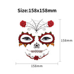 Day of the Dead Halloween costume face makeup, size guide